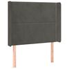 vidaXL T&ecirc;te de lit avec oreilles Gris fonc&eacute; 83x16x118/128 cm Velours