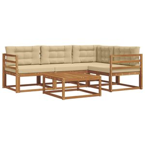 vidaXL Ensemble de canap&eacute;s d'ext&eacute;rieur 5 pcs Naturel et Beige
