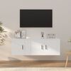 vidaXL Ensemble de meubles TV 2 pcs Blanc Bois d'ing&eacute;nierie