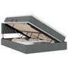 vidaXL Lit de rangement LED avec matelas Gris fonc&eacute; 140 x 200 cm Tissu