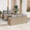 vidaXL Ensemble de canap&eacute; de jardin avec coussin 6 pcs Beige et gris