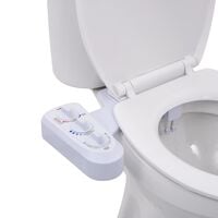 vidaXL Accessoire siège toilette et eau chaude et froide à double buse
