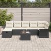 vidaXL Ensemble de canap&eacute; de jardin avec coussin 8 pcs Noir Poly rotin