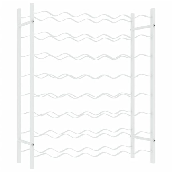 vidaXL Casier &agrave; bouteilles pour 48 bouteilles Blanc M&eacute;tal