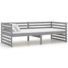 vidaXL Lit de repos avec matelas 90x200 cm Gris Bois de pin massif