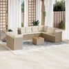vidaXL Salon de jardin avec coussins 10 pcs beige r&eacute;sine tress&eacute;e