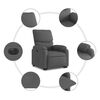 vidaXL Fauteuil inclinable &eacute;lectrique gris fonc&eacute; tissu