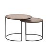 LABEL51 Ensemble de 2 tables basses Circle dor&eacute; antique/noir