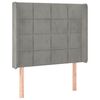vidaXL T&ecirc;te de lit &agrave; LED Gris clair 103x16x118/128 cm Velours