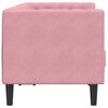 vidaXL Canap&eacute; Chesterfield avec traversins 2 places rose velours