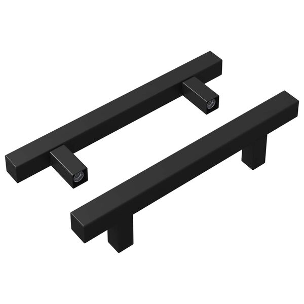 vidaXL Poign&eacute;e de cabinet 2 pcs Noir M4 x 18 mm Acier inoxydable