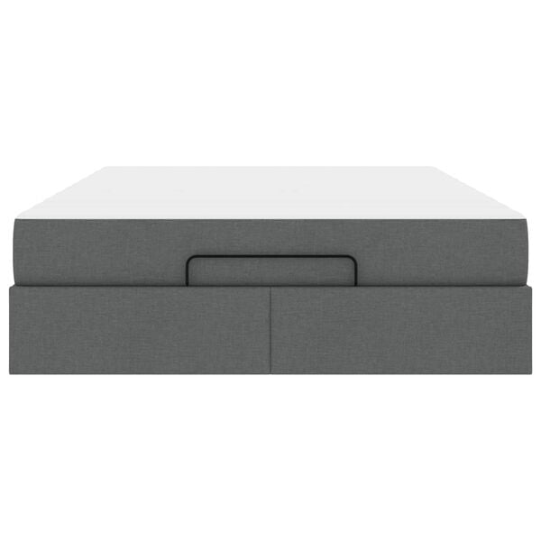 vidaXL Cadre de lit avec matelas avec matelas 2 pcs Gris Fonc&eacute; tissu