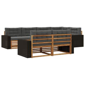 vidaXL Ensemble de canap&eacute;s d'ext&eacute;rieur 7 pcs Naturel et Anthracite