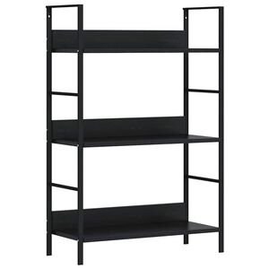 vidaXL Biblioth&egrave;que &agrave; 3 niveaux noir 60x27,6x90,5 cm bois d'ing&eacute;nierie