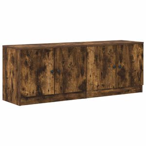 vidaXL Armoire de rangement pour lit mezzanine 2 pc Ch&ecirc;ne fum&eacute;