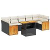 vidaXL Salon de jardin 8 pcs avec coussins noir r&eacute;sine tress&eacute;e