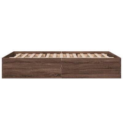 vidaXL Cadre de lit chêne marron 120x200 cm bois d'ingénierie