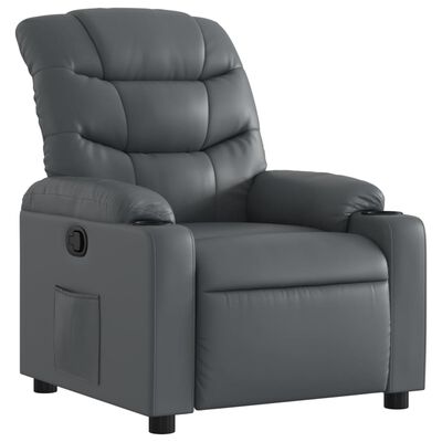 vidaXL Fauteuil inclinable Gris Similicuir