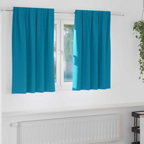 vidaXL Rideaux occultants avec anneaux 2 pcs Turquoise 140 x 140 cm
