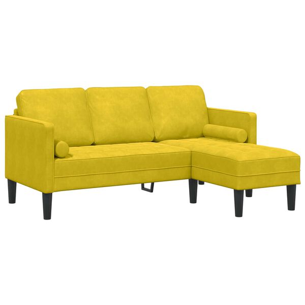 vidaXL Ensemble de Canap&eacute;s avec coussin 2 pcs Jaune Polyester