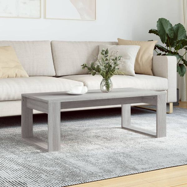 vidaXL Table basse sonoma gris 102x50x35 cm bois d'ing&eacute;nierie