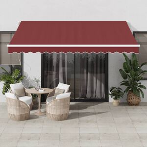 vidaXL Auvent manuel r&eacute;tractable bordeaux 400x350 cm