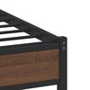 vidaXL Cadre de lit en métal sans matelas chêne marron 107x203 cm