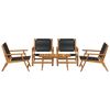 vidaXL Chaises de jardin avec table 5 pc Noir Bois d'Acacia Massif