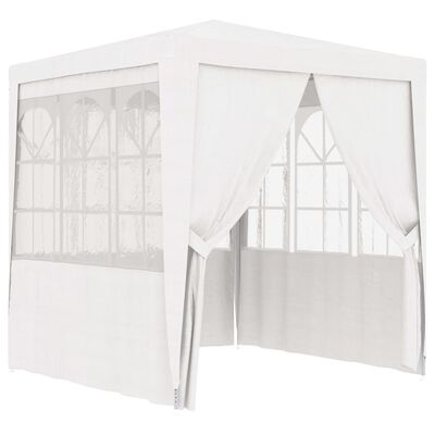 vidaXL Tente de réception avec parois latérales 2,5x2,5m Blanc 90 g/m²