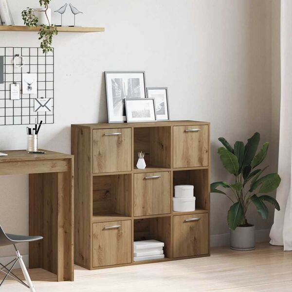 vidaXL Bibliothèque chêne artisanal 90x28x90 cm bois d'ingénierie