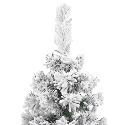 vidaXL Sapin de Noël artificiel mince flocon de neige Vert 180 cm PVC