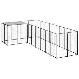 vidaXL Chenil Noir 6,05 m&sup2; Acier