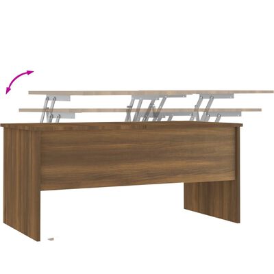 vidaXL Table basse Chêne marron 102x50,5x46,5 cm Bois d'ingénierie
