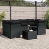 vidaXL Salon de jardin 7 pcs avec coussins noir r&eacute;sine tress&eacute;e