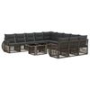 vidaXL Ensemble de canap&eacute; de jardin 12 pc Gris et Gris fonc&eacute; polyrotin