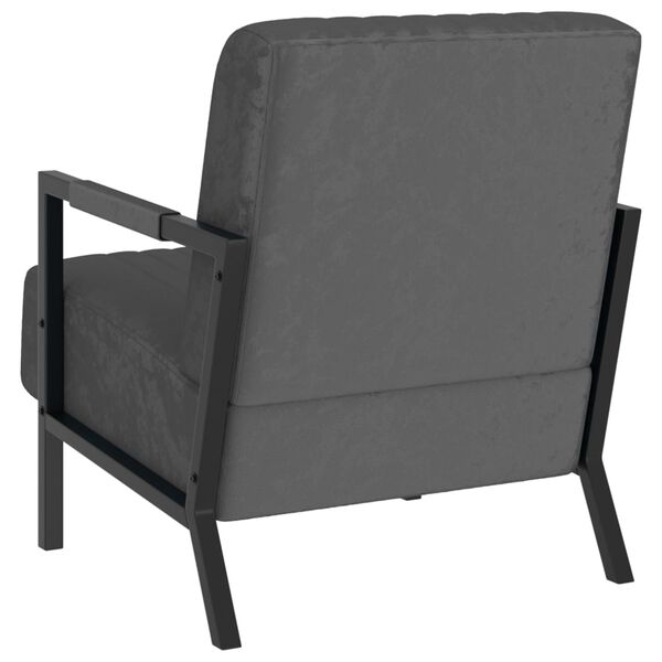 vidaXL Fauteuil gris fonc&eacute; velours