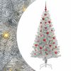 vidaXL Sapin de No&euml;l avec 150 LED avec support Argent 150 cm PET