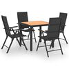 vidaXL Ensemble &agrave; manger de jardin 5 pcs noir et marron