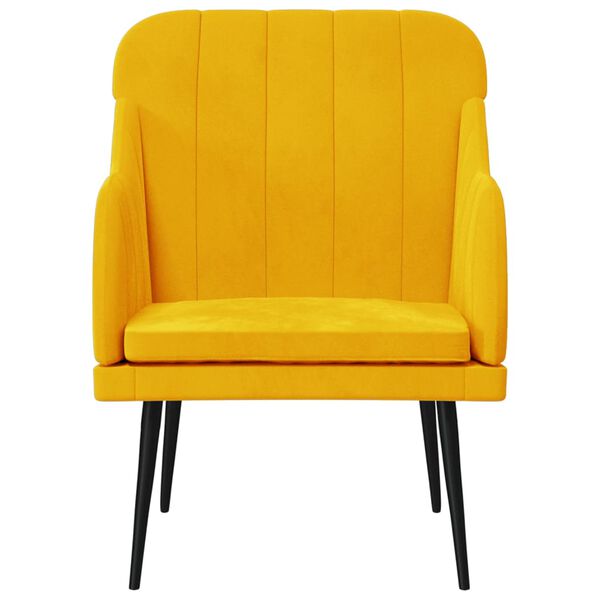 vidaXL Fauteuil Jaune 63x76x80 cm Velours