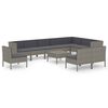 vidaXL Salon de jardin 11 pcs avec coussins R&eacute;sine tress&eacute;e Gris