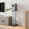 vidaXL Supports de haut-parleurs 2 pcs noir/argenté 3 piliers