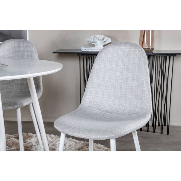 Venture Home Chaises &agrave; manger lot de 2 Polar polyester gris/blanc