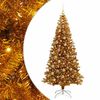 vidaXL Sapin de Noël avec 300 LED avec support Doré 210 cm PET