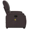 vidaXL Fauteuil inclinable de massage Marron fonc&eacute; Tissu