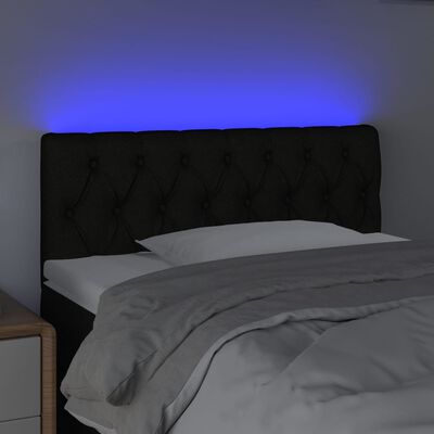vidaXL Tête de lit à LED Noir 100x7x78/88 cm Tissu