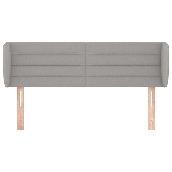 vidaXL T&ecirc;te de lit avec oreilles Gris clair 147x23x78/88 cm Tissu