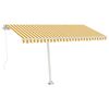 vidaXL Auvent manuel r&eacute;tractable sur pied 400x300 cm Jaune et blanc