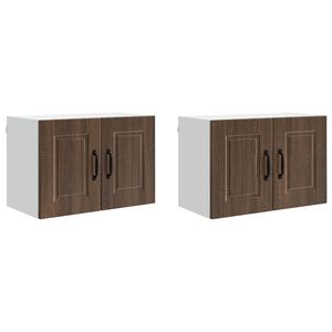 vidaXL Meuble mural PORTO 2 pcs Ch&ecirc;ne brun 60 x 31 x 40 cm