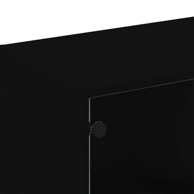 vidaXL Bibliothèque avec portes noir 136x37x109 cm bois d'ingénierie