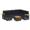 vidaXL Salon de jardin 8 pcs avec coussins noir r&eacute;sine tress&eacute;e